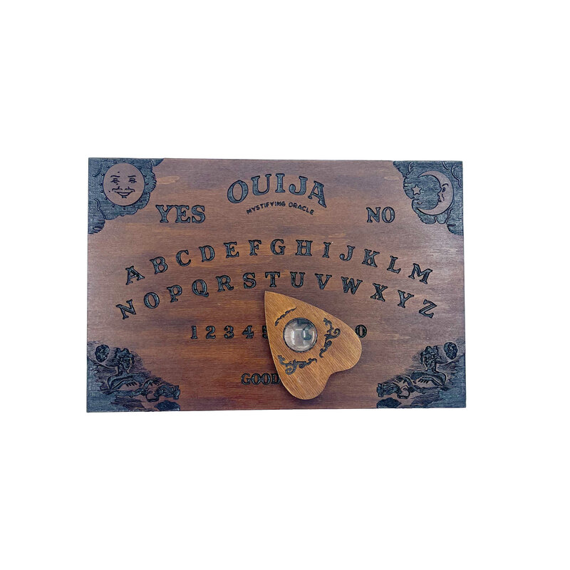 Small Classic Ouija Board in Dark Wood Stain 12" x 8"