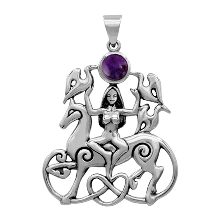 Sterling Silver Rhiannon Pendant with Amethyst