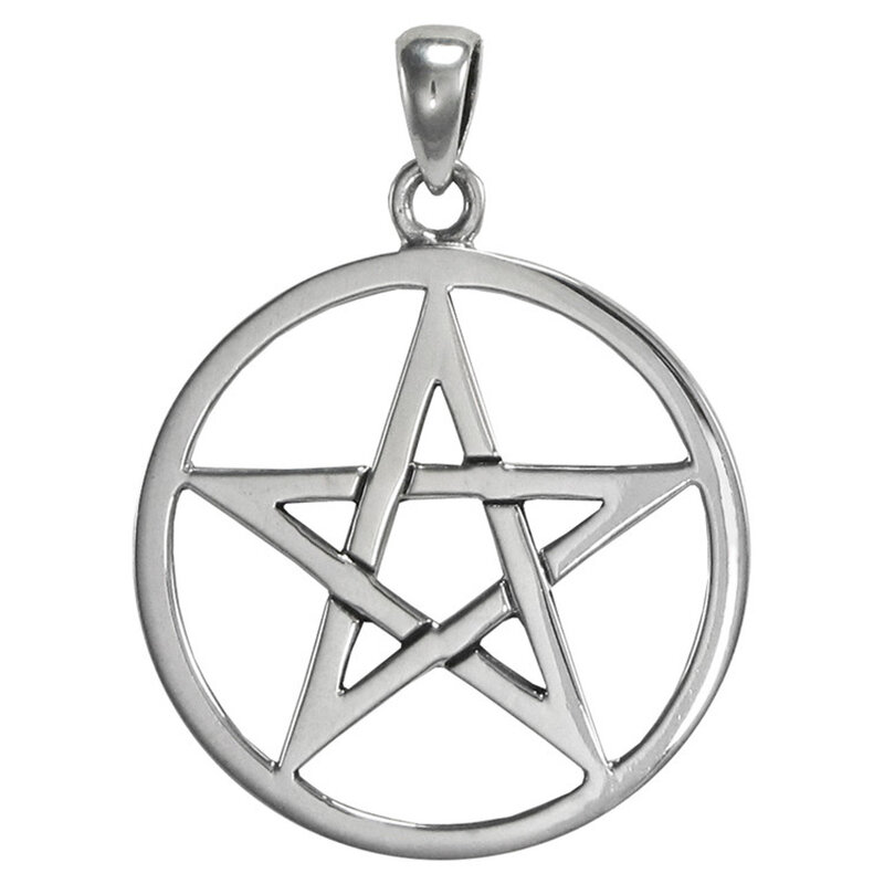 Large Sterling Silver Pentacle Pendant