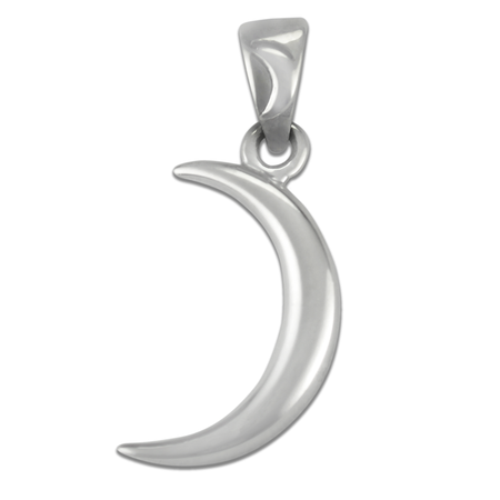 Small Sterling Silver Crescent Moon Pendant