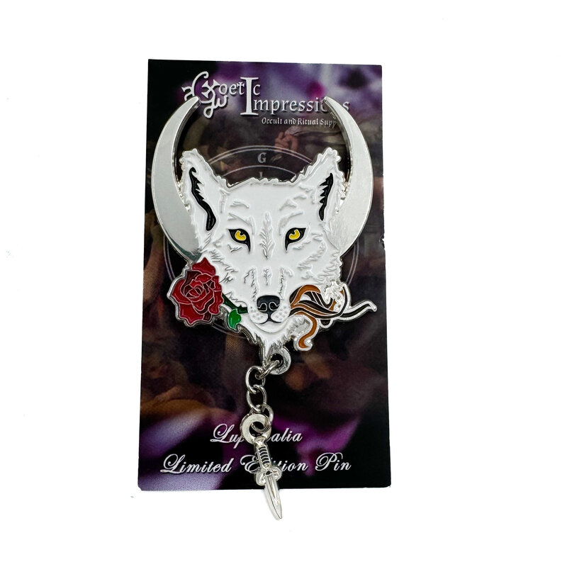 Lupercalia White and Silver Enamel Pin