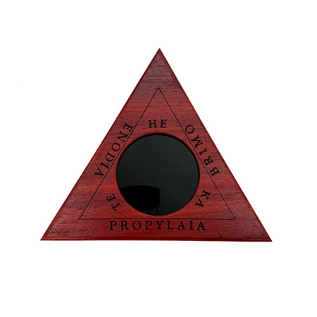 Hekate Triangle with Glass Mirror in  9 Inch Padauk