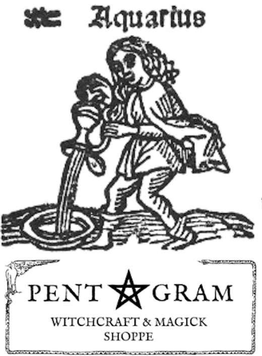 Aquarius with Pentagram Logo Sticker