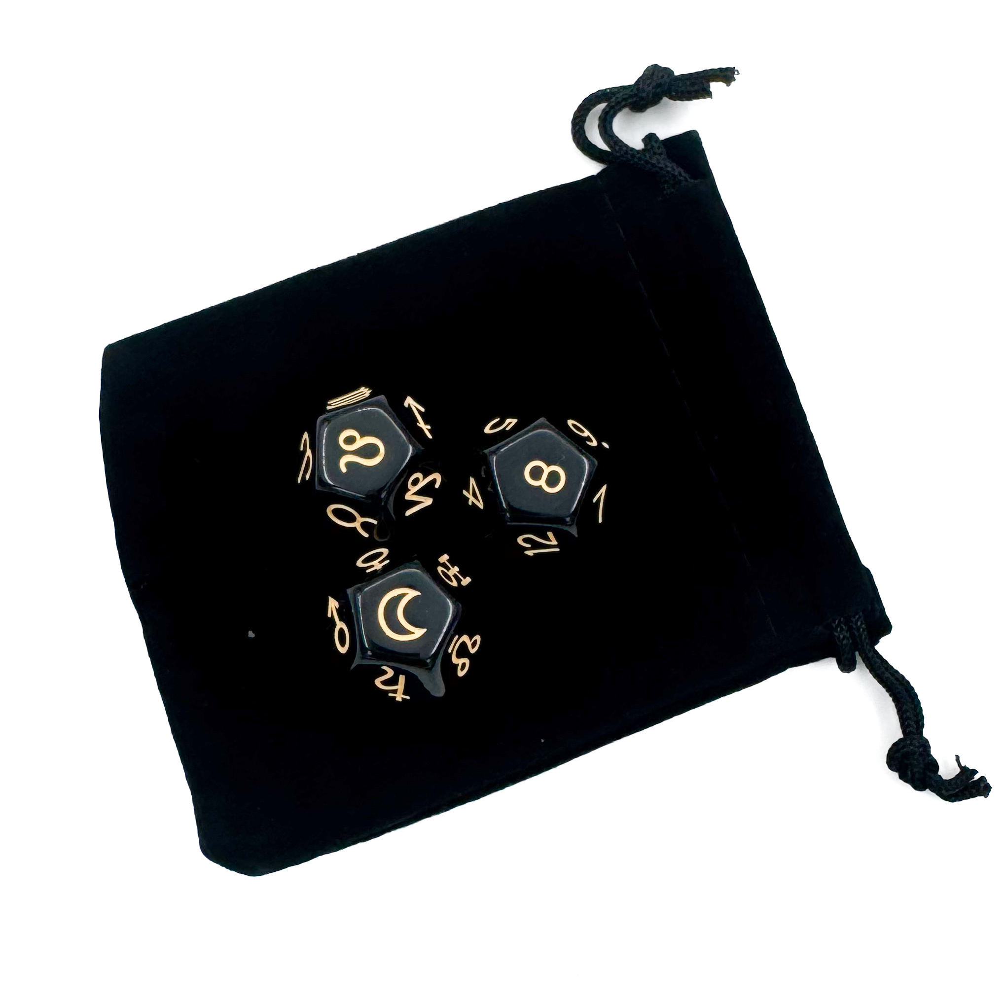 Set of Astrology Dice with Instructions Pentagram
