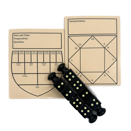 Geomancy Dice Set in Black with Instructions