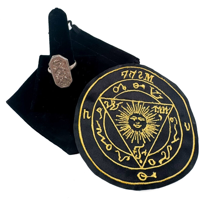 Black Pullet Ring and Talisman Set that Gives the Discernment for the Good or Bad Intentions of Any Person