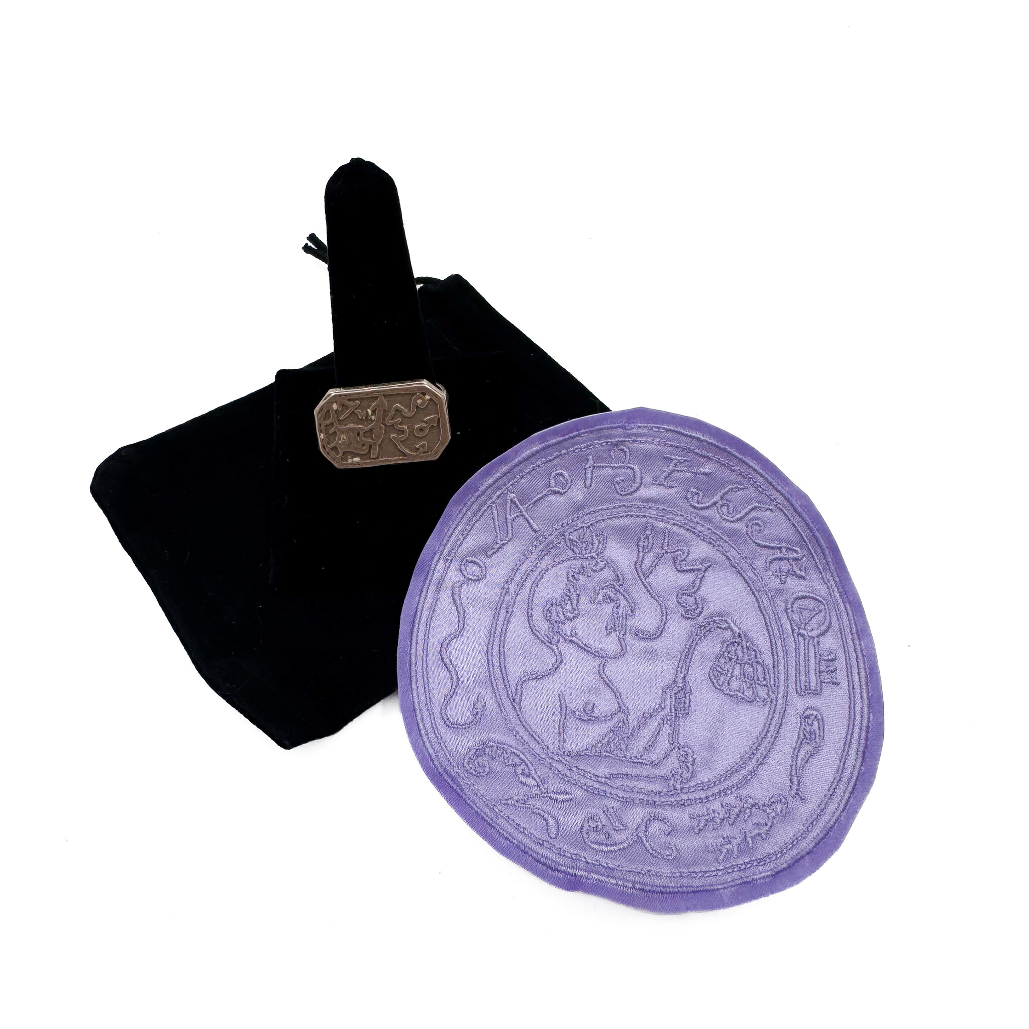 Black Pullet Ring and Talisman Set that Sets Genii to Work Achieving Any Work Desired, and to Stop Any Which Oppose You