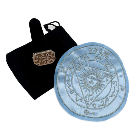 Black Pullet Ring and Talisman Set that Conjures the Celestial and Infernal Spirits