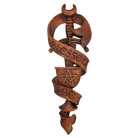 Chalice and Blade Plaque in Wood Finish