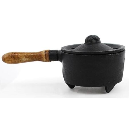 Cast Iron Censer with Wooden Handle
