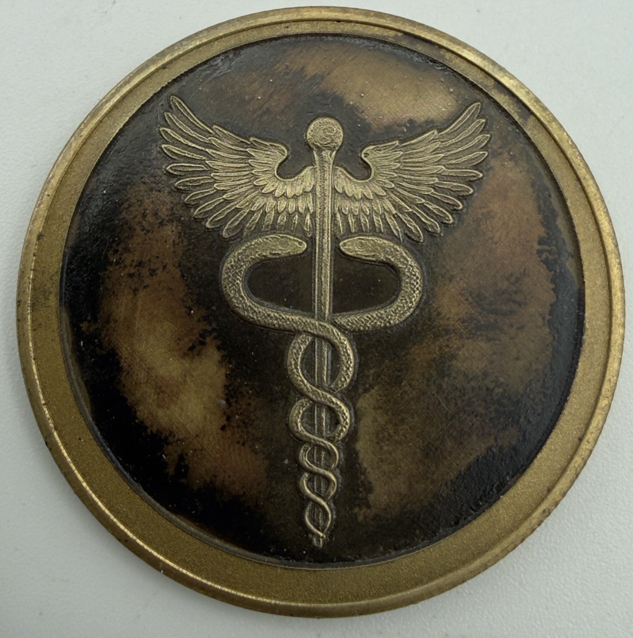 Hermes Talisman - Engraved and Aged Brass Coin