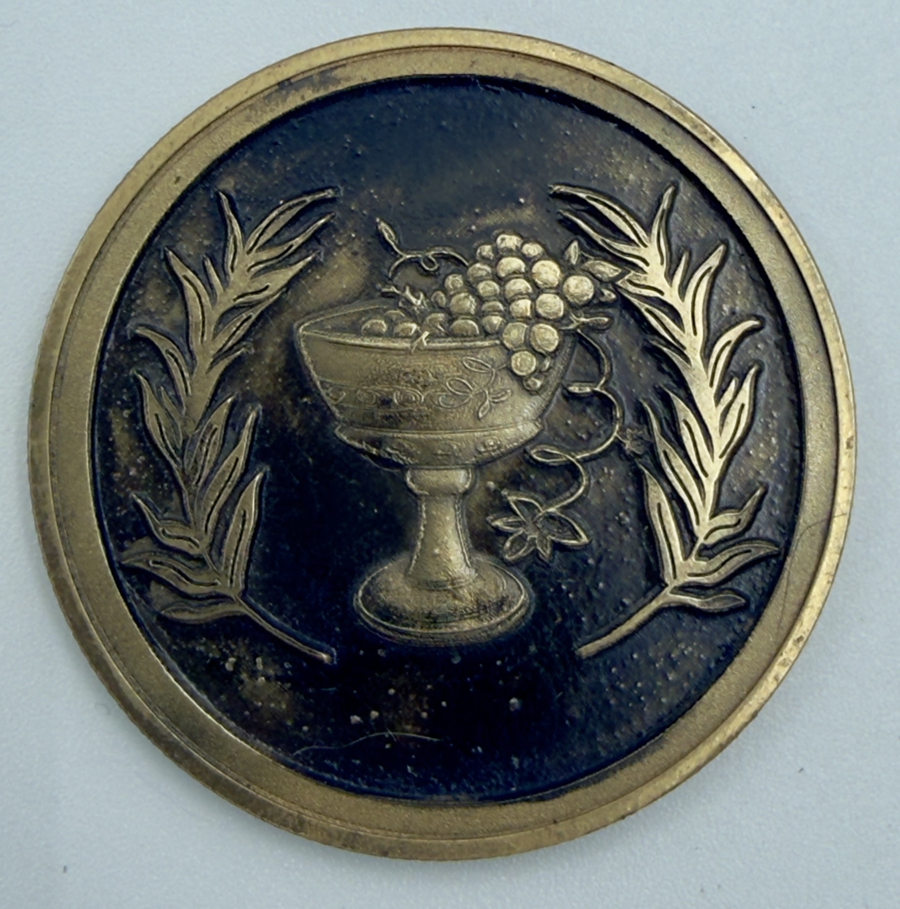 Dionysus Talisman - Engraved and Aged Brass Coin