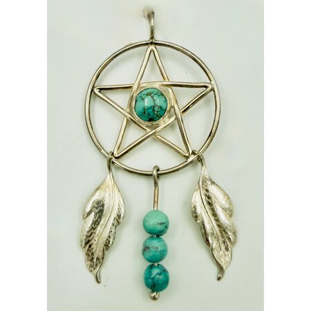 Large Magi Crafts Native American Pentacle with Turquoise