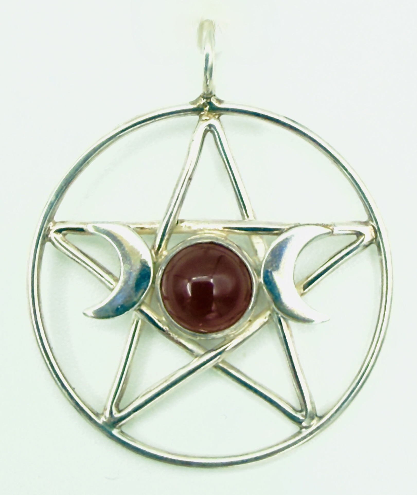 Large Magi Crafts Triple Goddess Pentacle with Carnelian