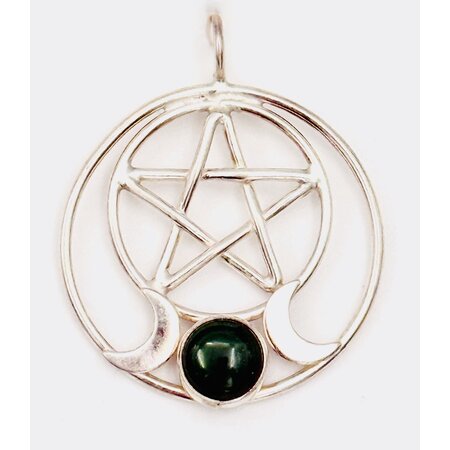 Magi Crafts Luna Crescent Pentacle with Malachite