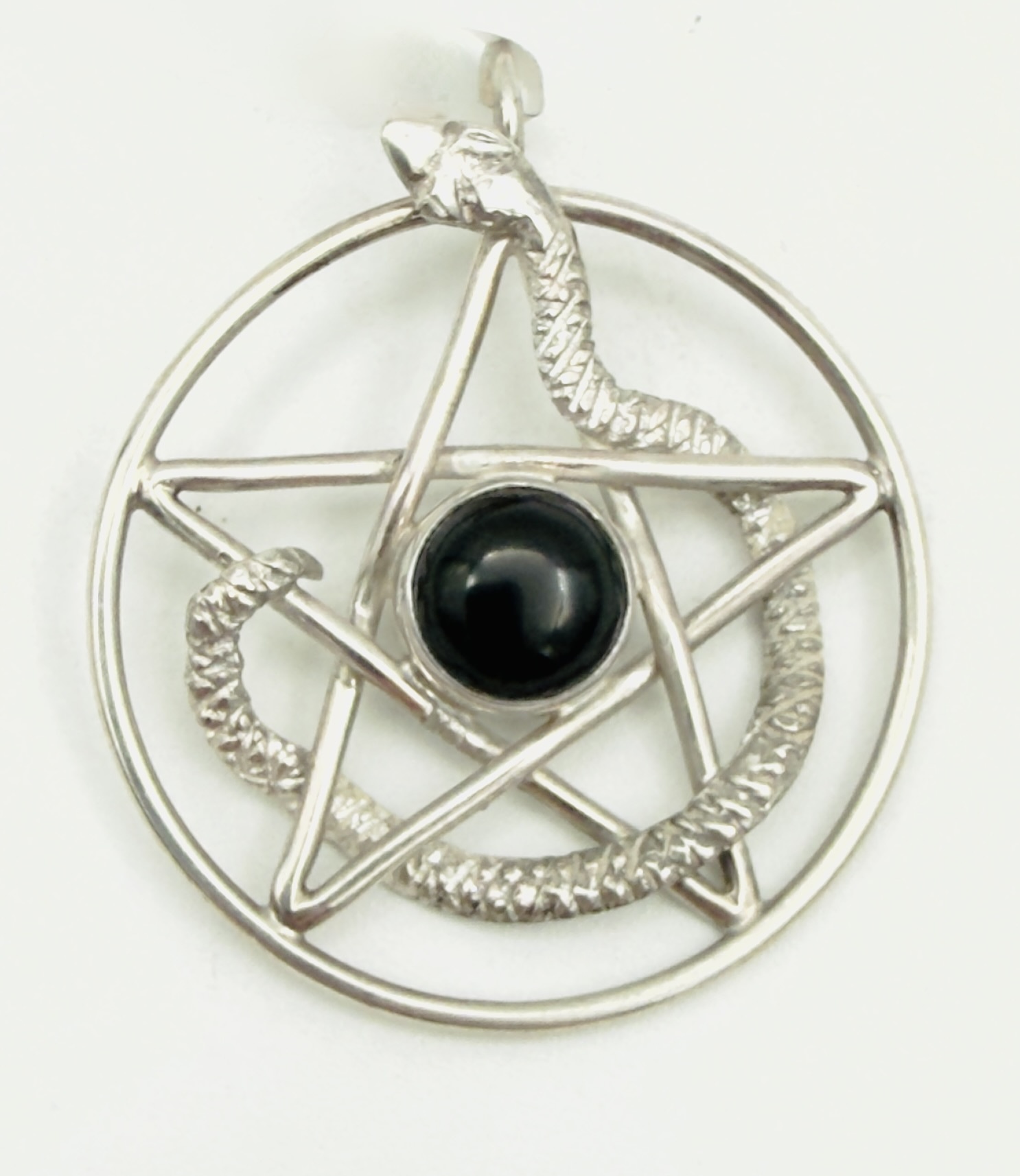 Large Magi Crafts Serpent Wisdom Pentacle with Onyx