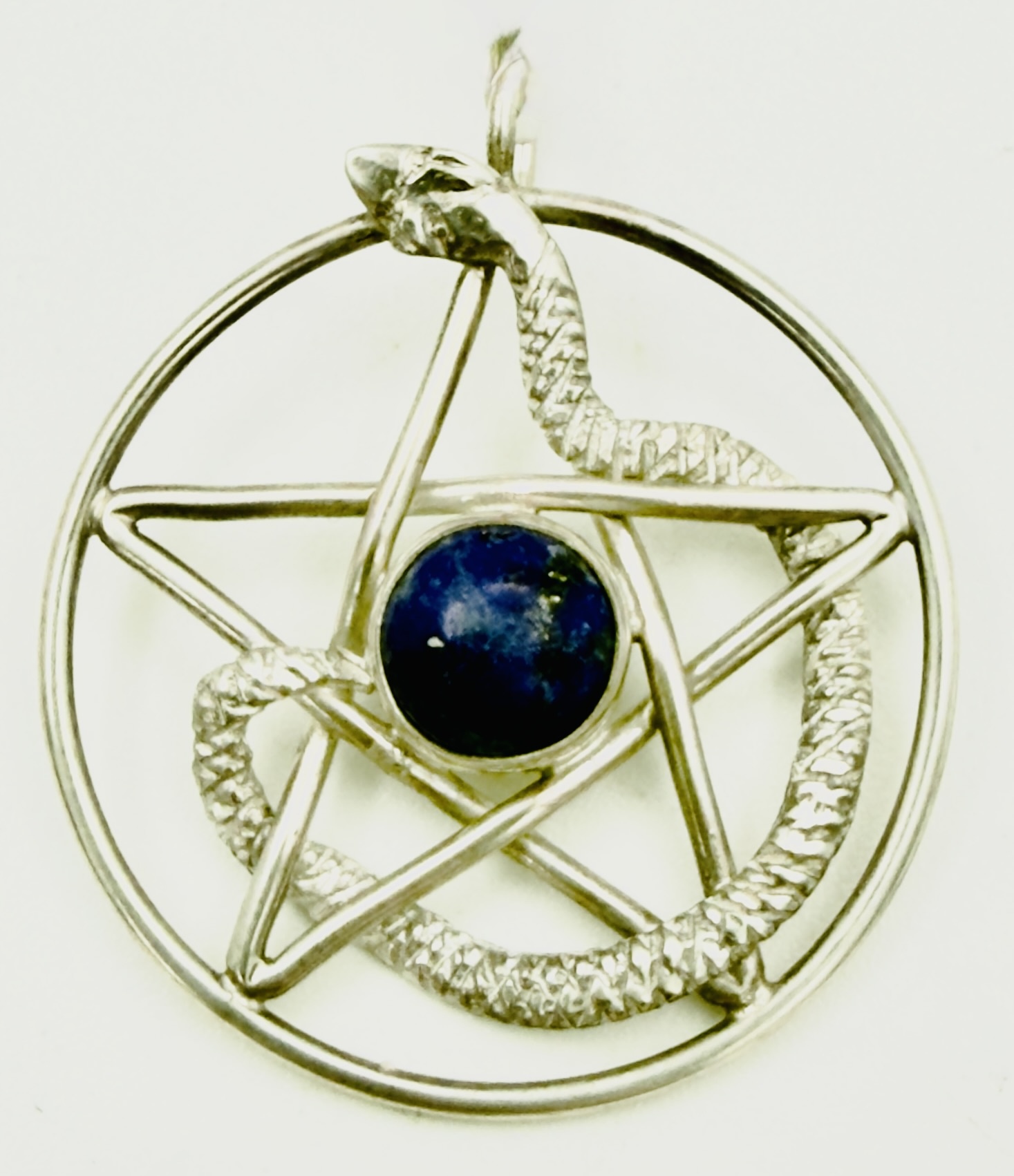 Large Magi Crafts Serpent Wisdom Pentacle with Lapis