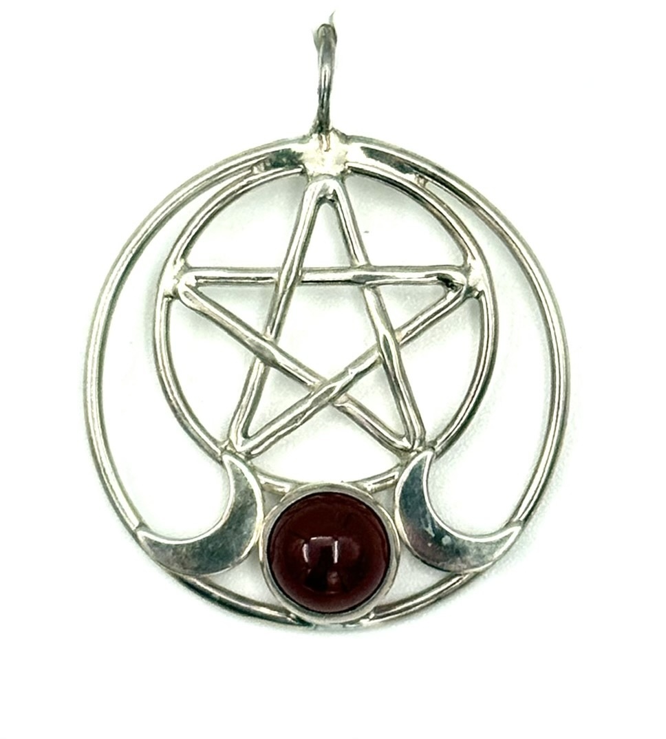 Magi Crafts Luna Crescent Pentacle with Carnelian