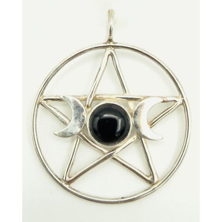 Large Magi Crafts Triple Goddess Pentacle with Onyx