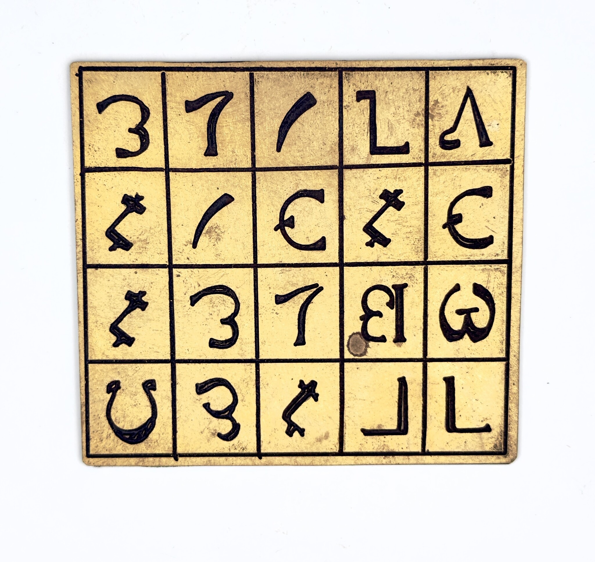 Enochian Tablets Set - Engraved and Enameled Brass