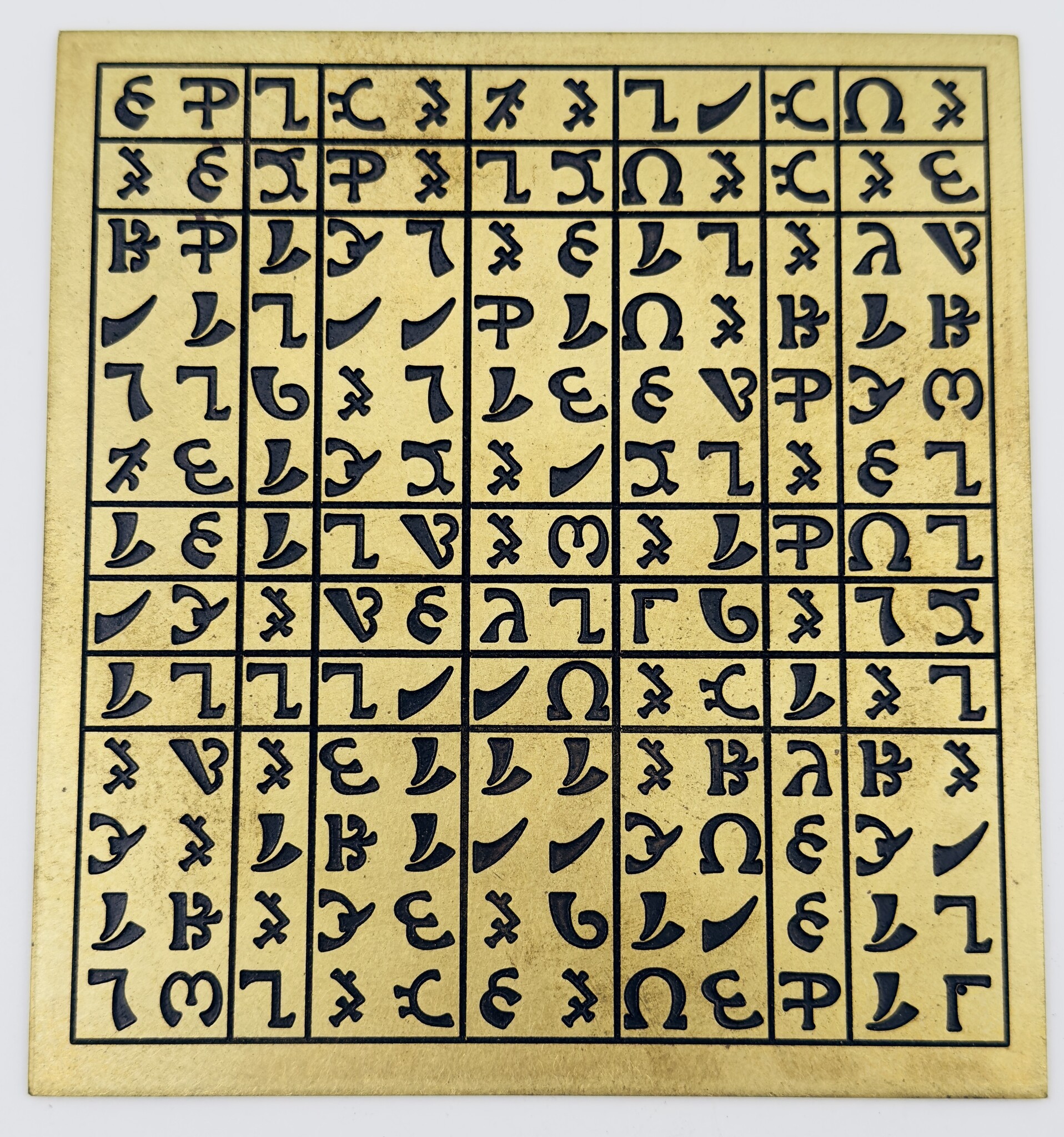 Enochian Tablets Set - Engraved and Enameled Brass