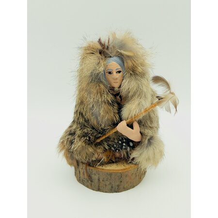 Handmade Medicine Man with Truth Stick Statue