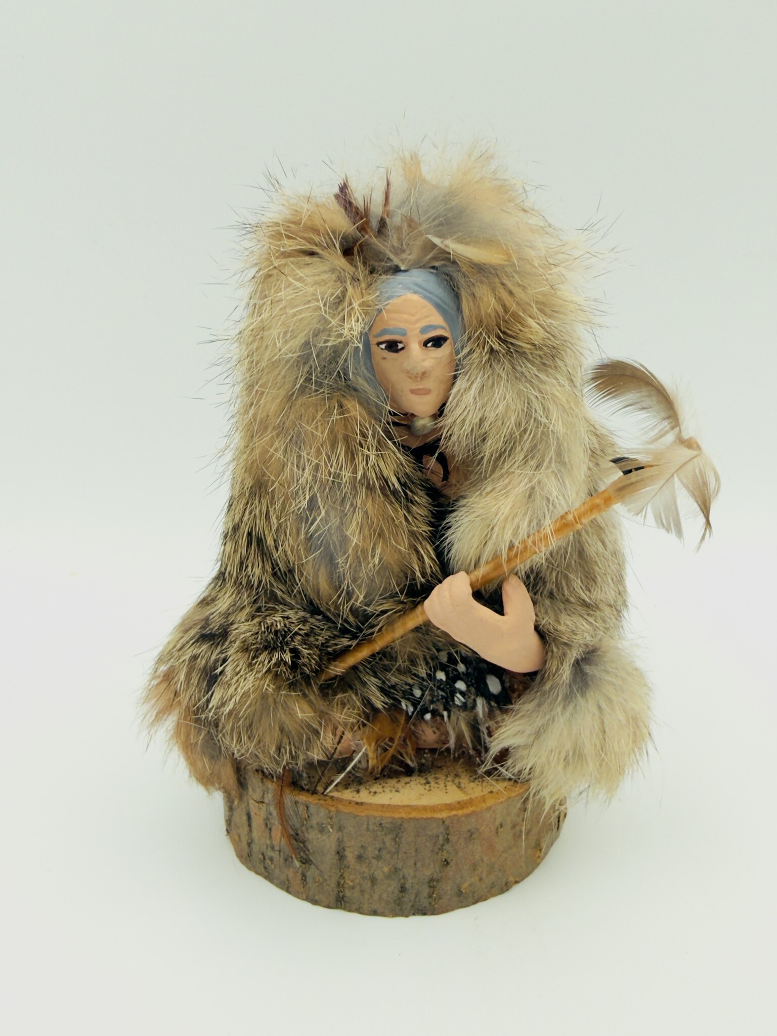 Handmade Medicine Man with Truth Stick Statue