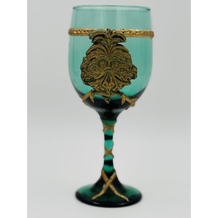 Greenman Glass Chalice with Green Glass