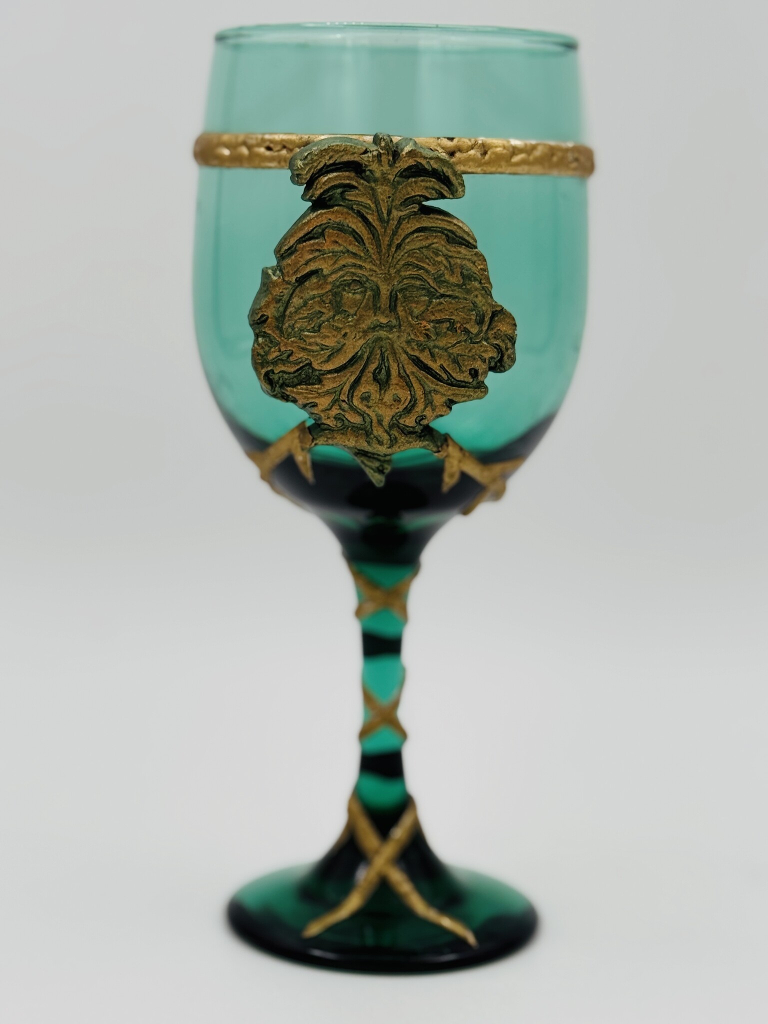 Greenman Glass Chalice with Green Glass