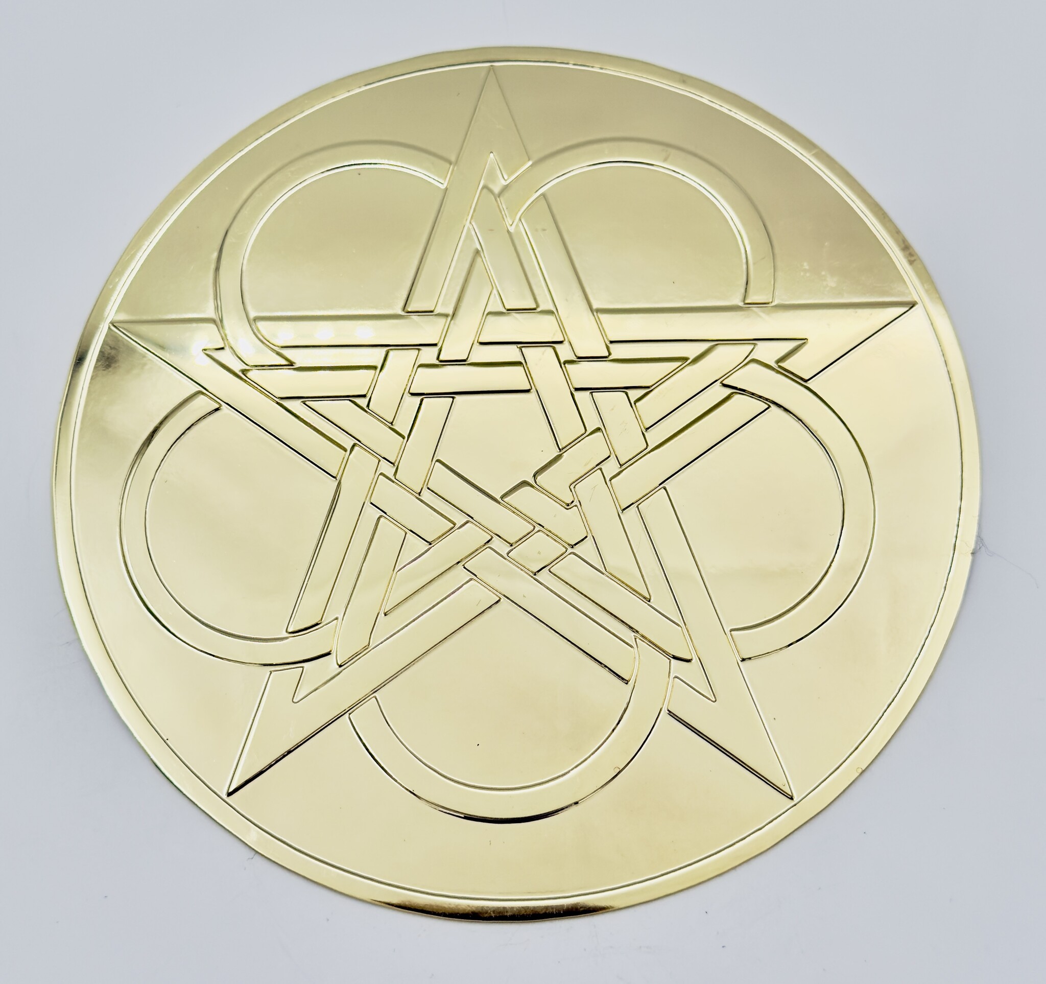 Celitc Knotwork Altar Pentacle in Brass
