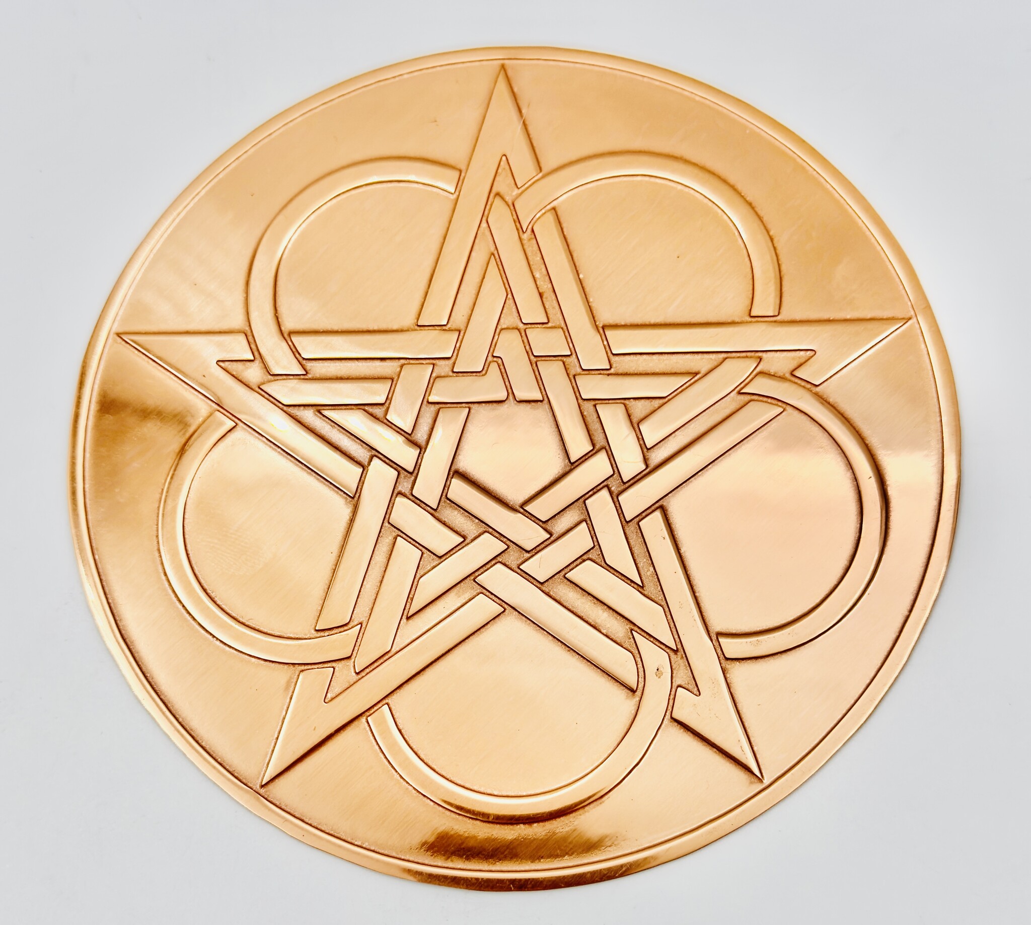 Celitc Knotwork Altar Pentacle in Copper