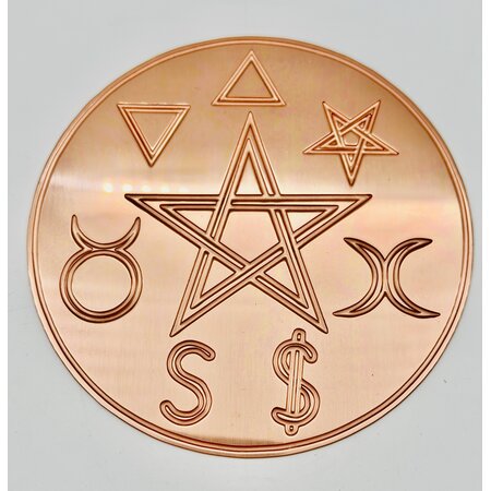 Symbolized Altar Pentacle in Copper
