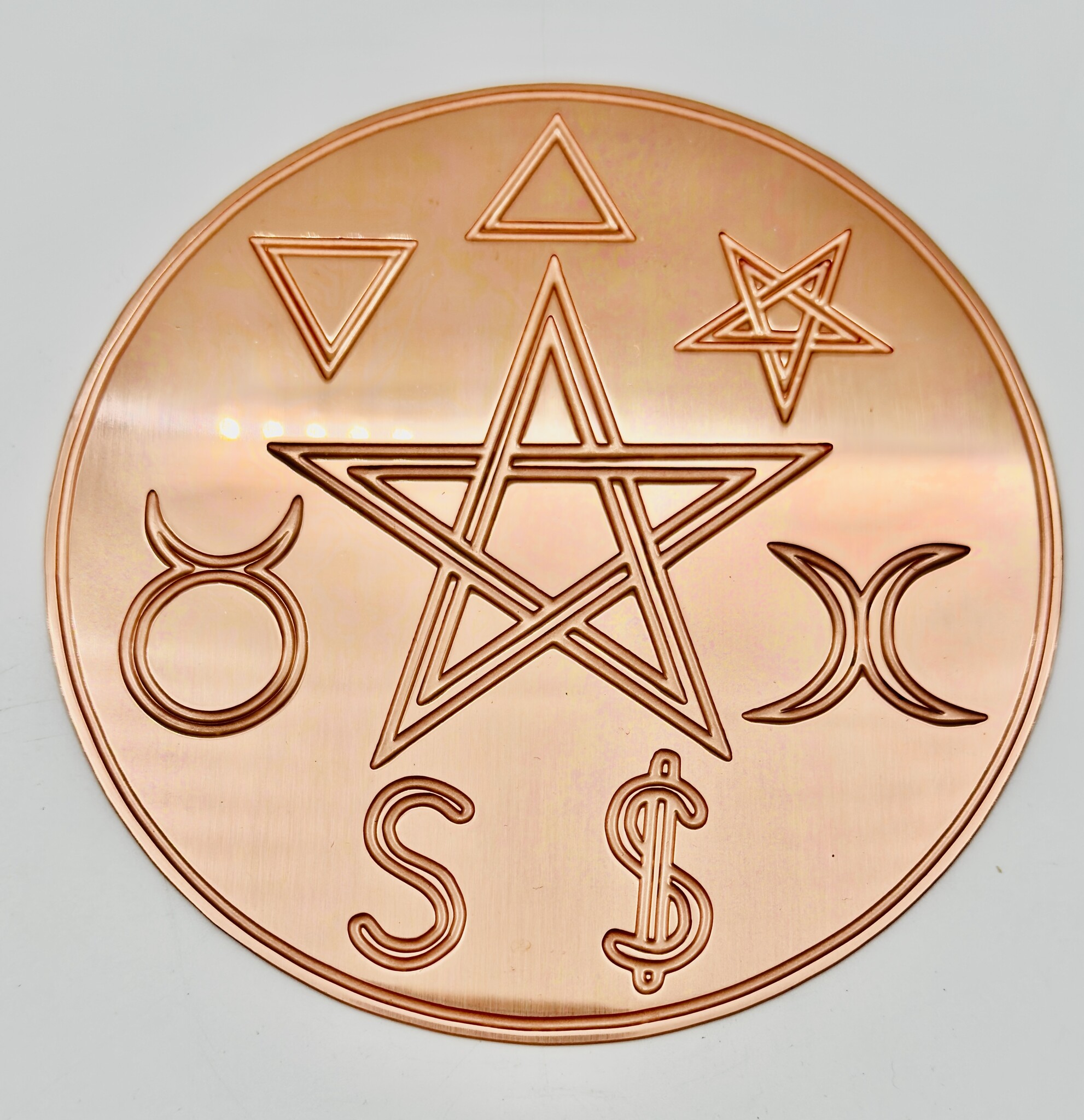 Symbolized Altar Pentacle in Copper