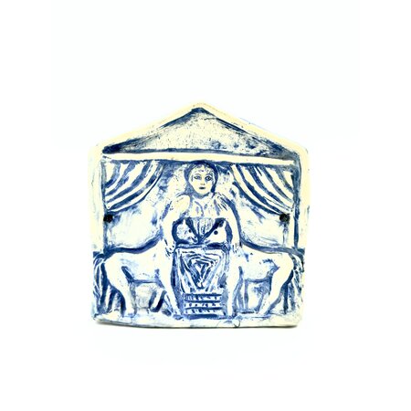 Stoneware Epona Plaque in Blue Finish
