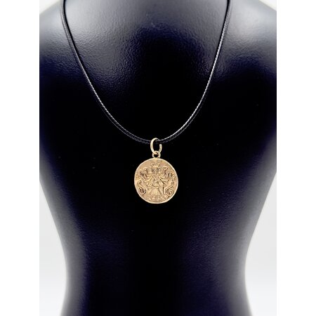 Hand Carved Hecate Coin Pendant in Bronze