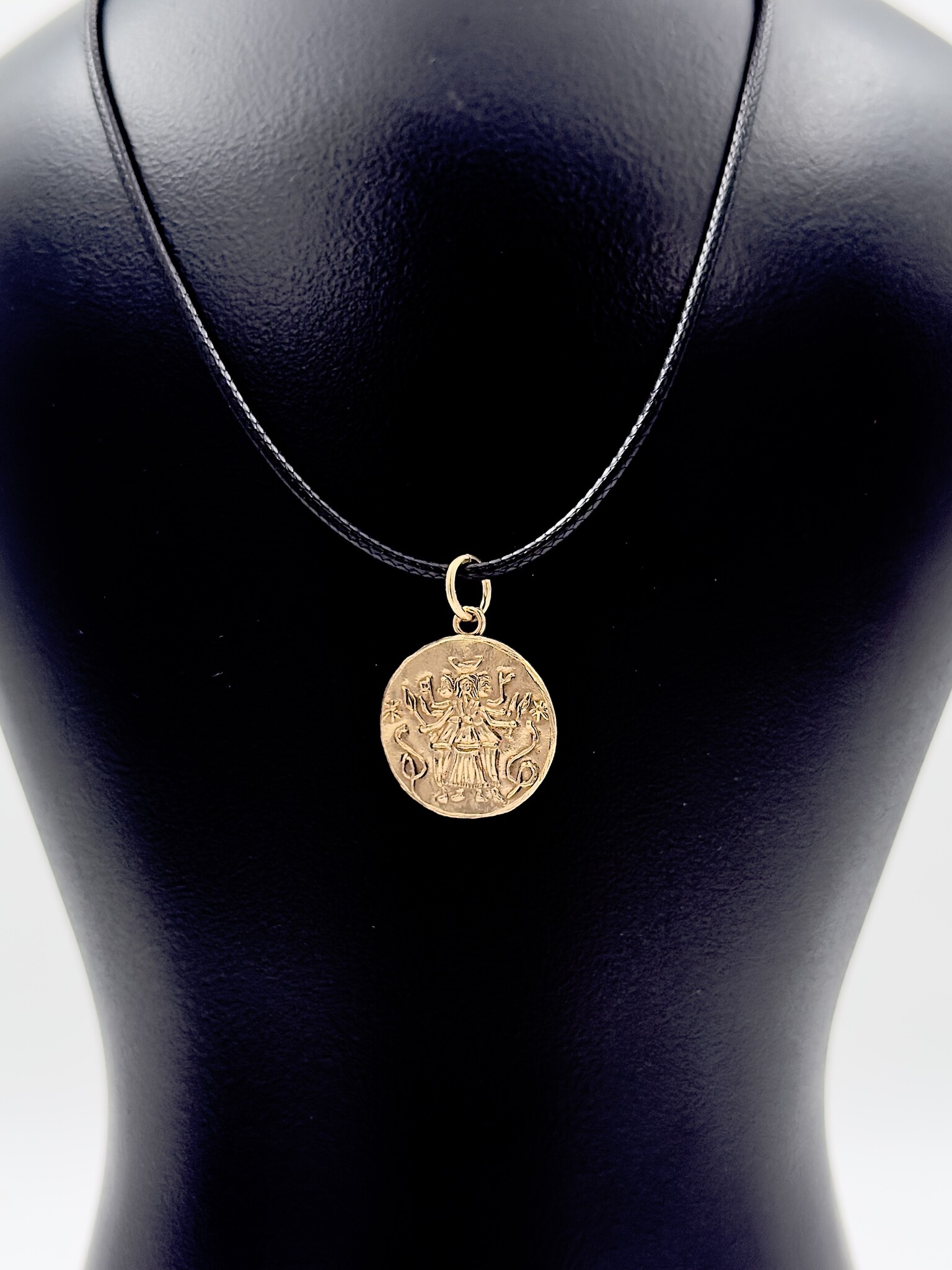 Hand Carved Hecate Coin Pendant in Bronze