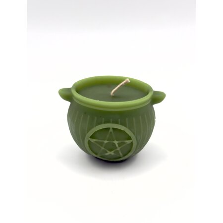 Green Bees Wax Cauldron Candle