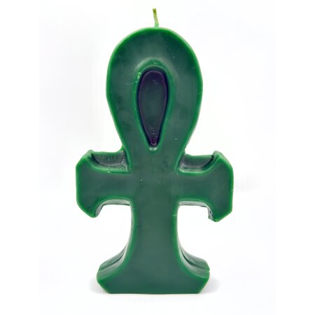 Green Bees Wax Ankh Candle