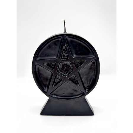 Black Bees Wax Pentacle Candle