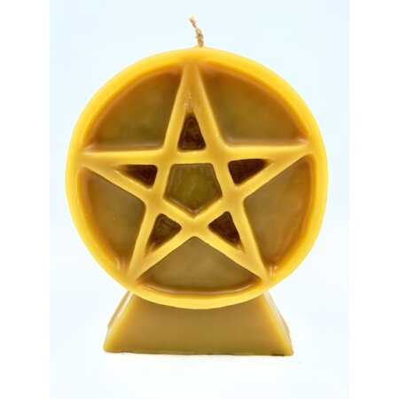 Natural Bees Wax Pentacle Candle