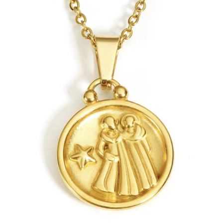 Gemini Necklace in 18K Gold Plating