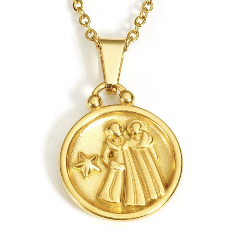 Gemini Necklace in 18K Gold Plating