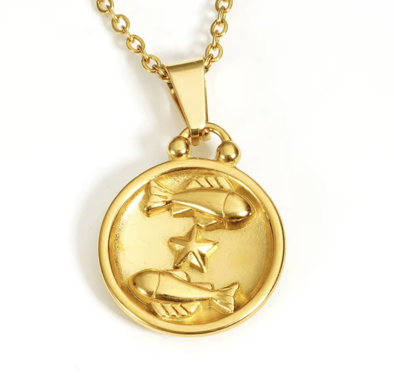 Pisces Necklace in 18K Gold Plating