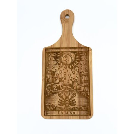 Wooden Cutting Board with Moon Card by Tim Reagan