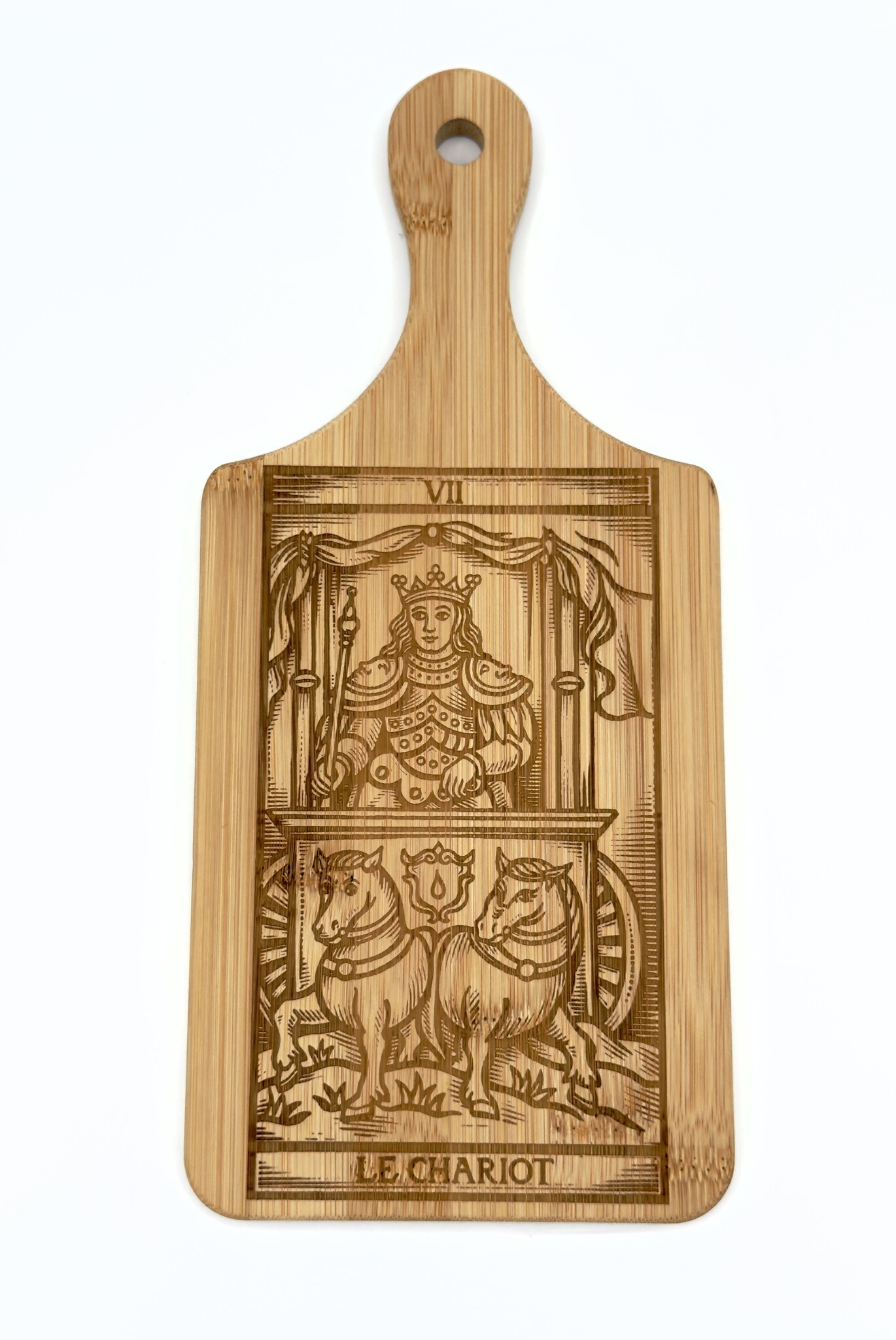 Wooden Cutting Board with Chariot Card by Tim Reagan