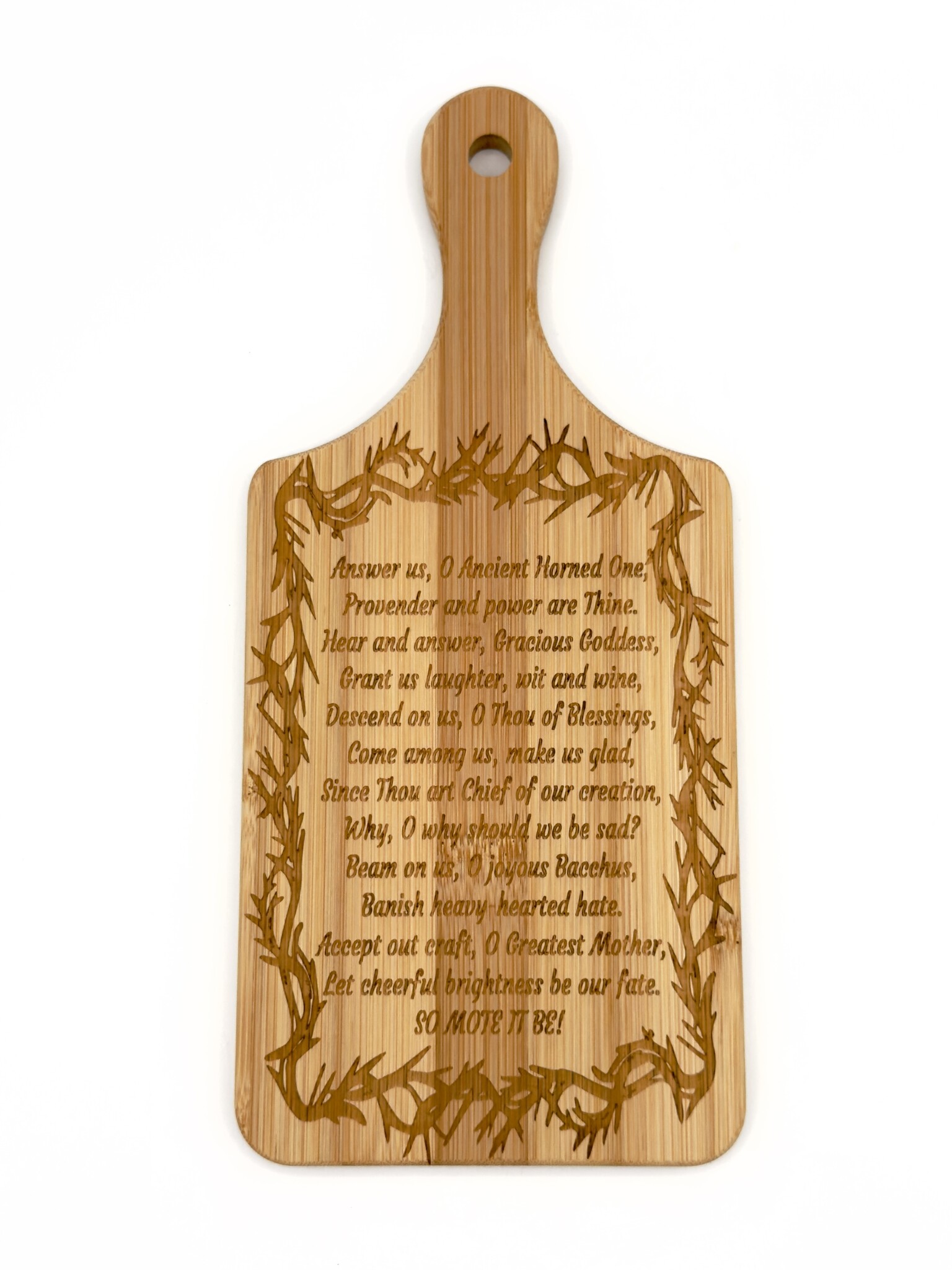 Wooden Cutting Board with Pagan Grace by Tim Reagan