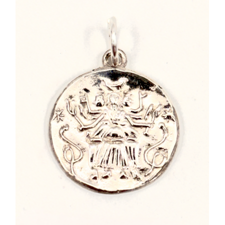 Hand Carved Hecate Coin Pendant in Silver