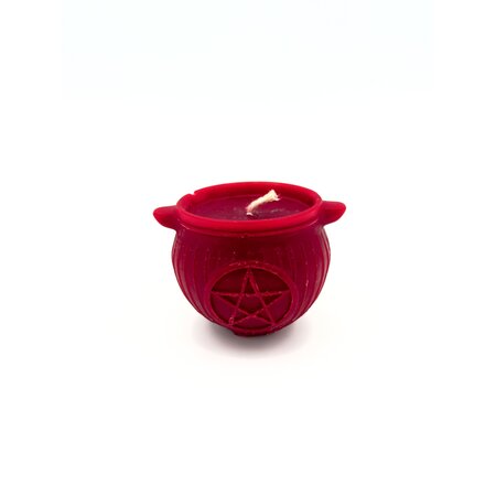 Red Bees Wax Cauldron Candle