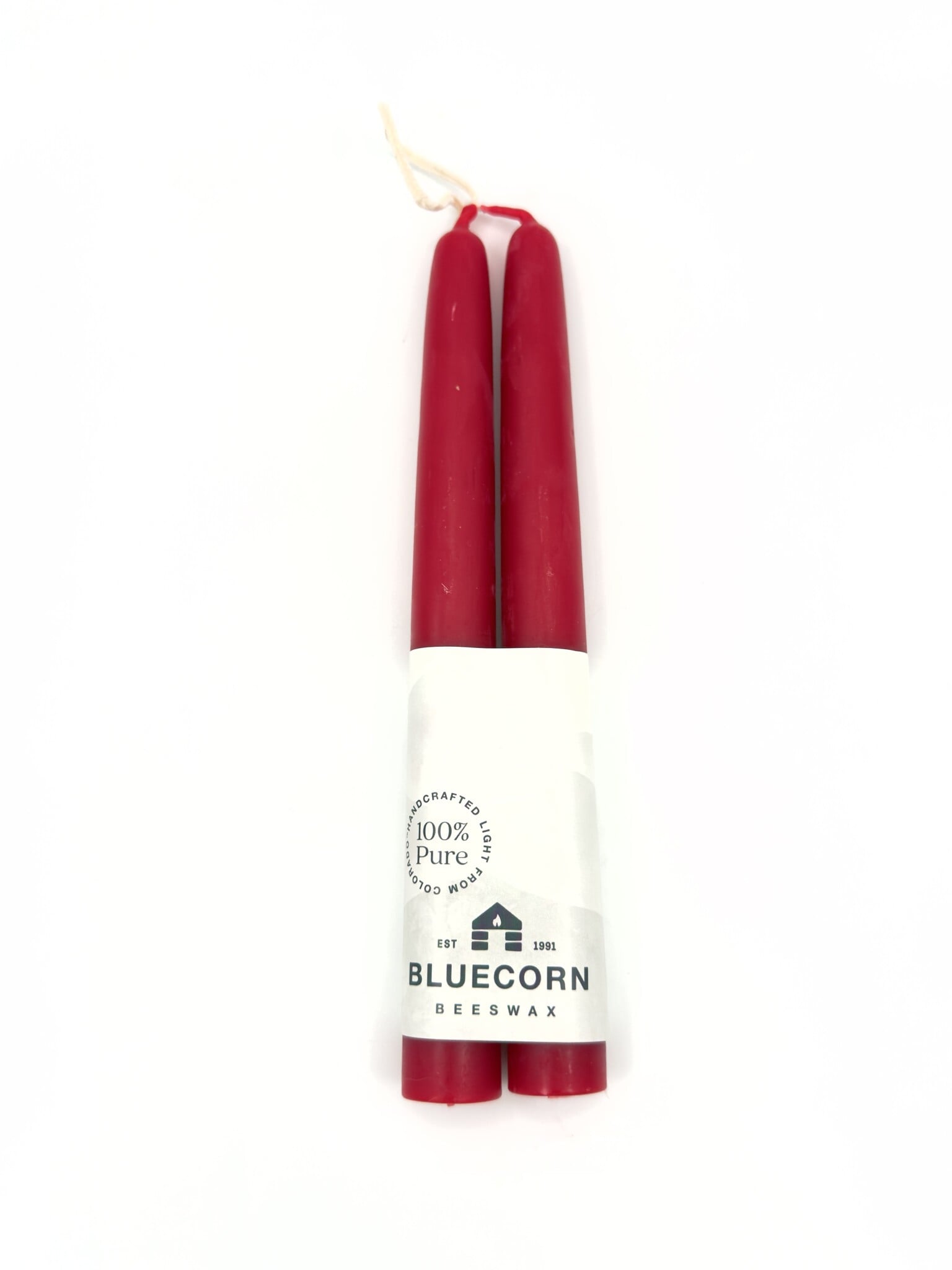 Mars Taper Candles Pair - Beeswax 8 Inches
