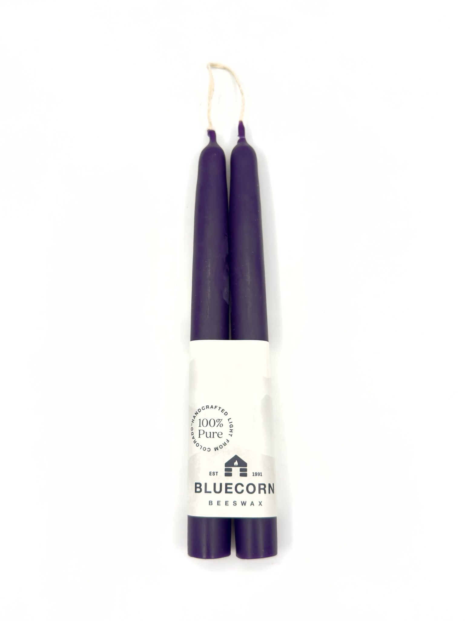 Jupiter Royal Purple Taper Candles Pair - Beeswax 8 Inches